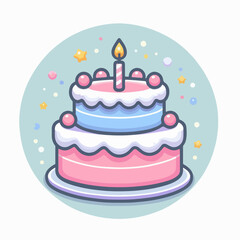 premium vector illustration of birthday cake