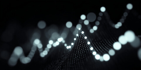 abstract digital financial growth chart with glowing data points — ideal for fintech websites, investment presentations, and technology marketing materials