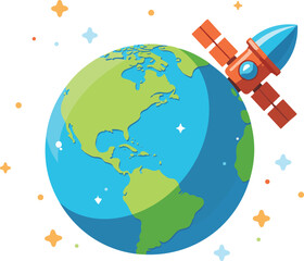 A vibrant illustration of our planet Earth and its continents, showcasing a global concept of travel and geography