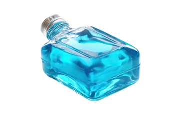 3D render of a light-blue rectangular bottle