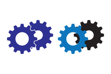 Gear icon, Gear setting icon set. setting sign . cogs symbol . gear wheel mechanism . black outline.
