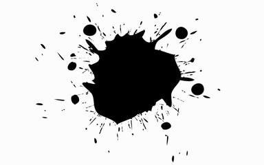 Black ink drops on white background ink vector