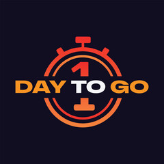 One Day Left Countdown Timer Vector.