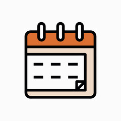Vector art of calendar icon isolated on white background