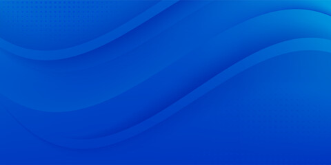 Blue Abstract fluid wave. Modern poster with gradient 3d flow shape.