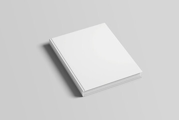 Hard cover book mockup isolated on clean background. 3D Ilustration.