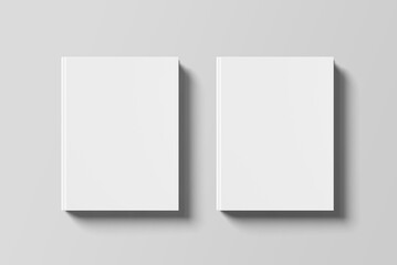 Hard cover book mockup isolated on clean background. 3D Ilustration.