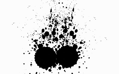 Black ink drops on white background ink vector