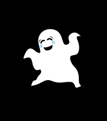ghost sticker emoticon illustration vector 