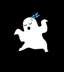 ghost sticker emoticon illustration vector 