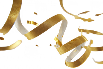 Gold ribbon lettering swirls on black background