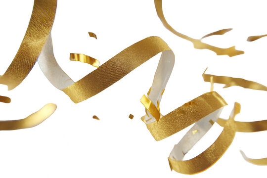Gold ribbon lettering swirls on black background