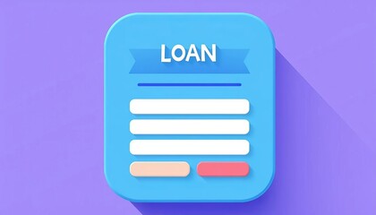 Flat vector icon depicting a loan application form, ideal for financial apps and websites,  terms,  information