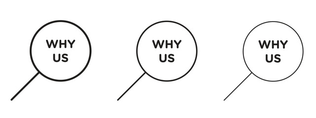 Why us icon linear style sign for mobile concept and web design.