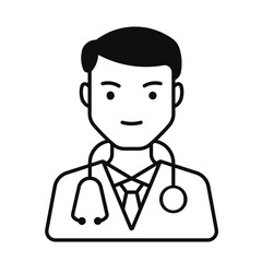 Cartoon vector illustration of a smiling businessman in a suit and tie