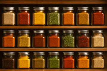 various spices in jars