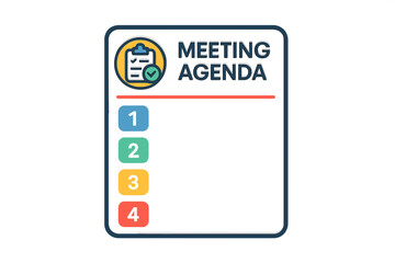 Meeting agenda template with checklist and colorful bullets meeting agenda template