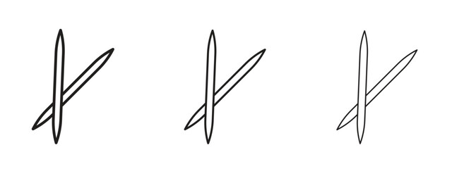 Toothpick icon linear style sign for mobile concept and web design.