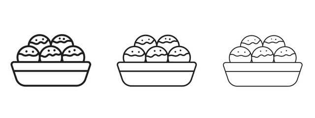 Takoyaki icon linear style sign for mobile concept and web design.