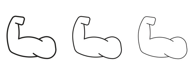 Strong arm icon linear style sign for mobile concept and web design.