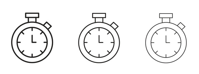 Stopwatch icon linear style sign for mobile concept and web design.