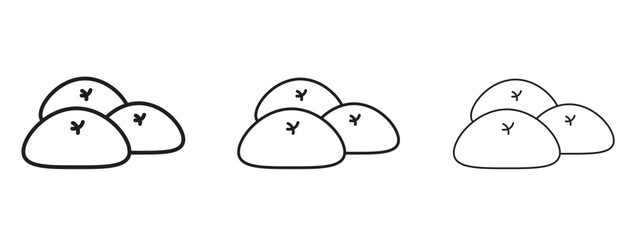 Obraz premium Steamed bread icon linear style sign for mobile concept and web design.