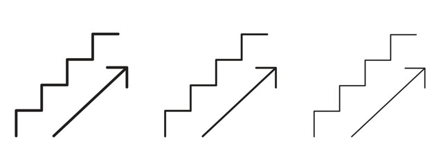 Stairs icon linear style sign for mobile concept and web design.