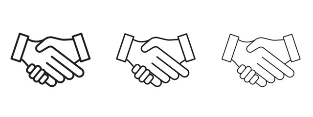 Shake hands icon linear style sign for mobile concept and web design.