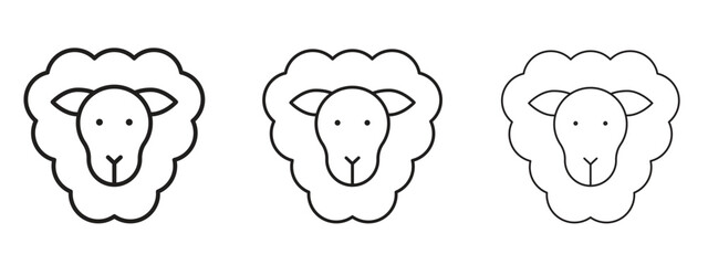 Sheep icon linear style sign for mobile concept and web design.