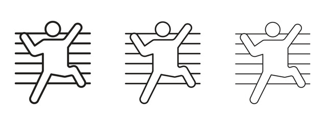 People Climbing icon linear style sign for mobile concept and web design.