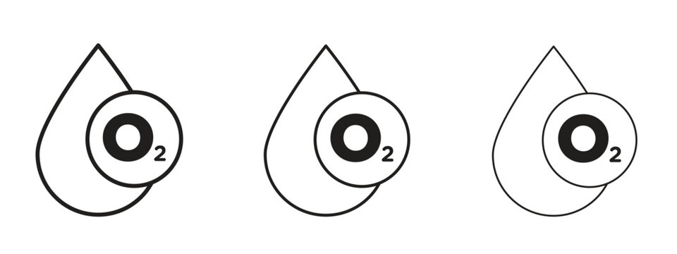 Oxygen O2 icon linear style sign for mobile concept and web design.