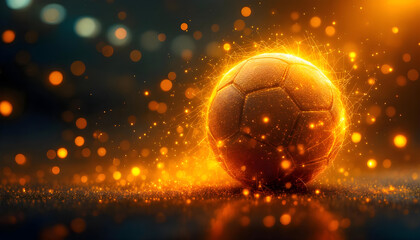 Dynamic soccer ball ignites with vibrant energy, capturing the excitement of the game