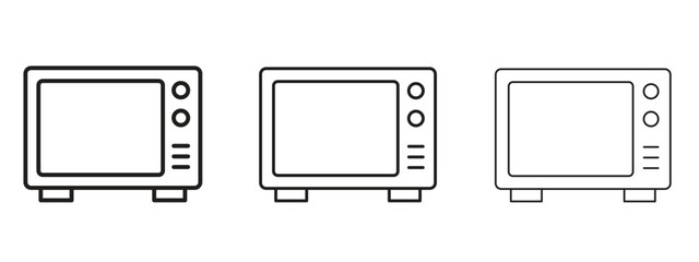 Microwave icon linear style sign for mobile concept and web design.