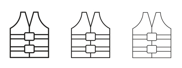 Lifejacket icon linear style sign for mobile concept and web design.