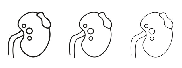Kidney disease icon linear style sign for mobile concept and web design.