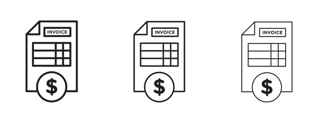 Invoice icon linear style sign for mobile concept and web design.