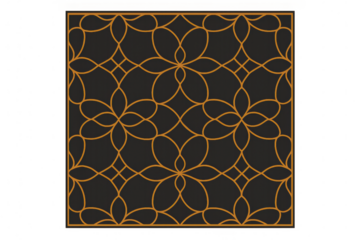 Seamless gold floral pattern on a transparent background, creating a luxurious and sophisticated design element