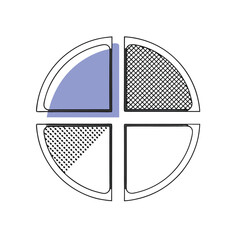 Abstract Circular Graphic with Four Sections in Different Patterns