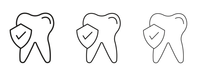 Dental insurance icon linear style sign for mobile concept and web design.