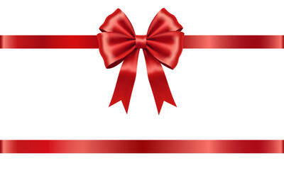 Red Ribbon with Decorative Bow &ndash; Glossy Gift Decoration