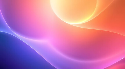 Abstract Glowing Wave Forms With Vibrant Purple Blue and Orange Hues Displaying Smooth Gradient Transitions