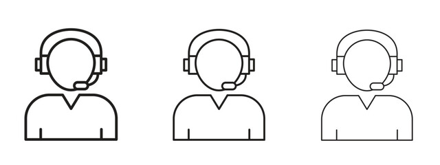 Callcenter icon linear style sign for mobile concept and web design.