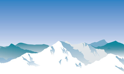 Vibrant Snow-Capped Mountains under Clear Sky