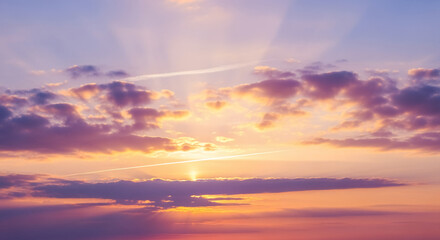 Fototapeta premium Stunning Sunset Sky: Vibrant Colors & Dramatic Cloudscape