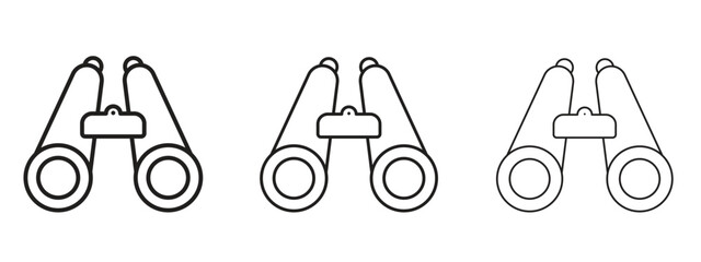 Binoculars icon linear style sign for mobile concept and web design.