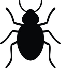 Silhouette beetle insect pest control flat vector Illustrator