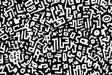 Bold abstract black and white geometric pattern creating a modern, dynamic visual texture perfect for branding and design projects.