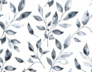 Green foliage watercolor seamless pattern
4