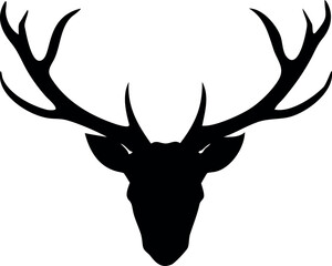 Naklejka premium Majestic deer head illustration for advertising bannerDescription:A striking illustration of a deer head, suitable for promotional banners and advertisements. Features vibrant CMYK colors 