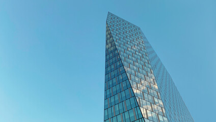 Office building. Glass skyscrapers in business center. Architecture, commercial real estate
